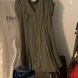 Torries green skater dress